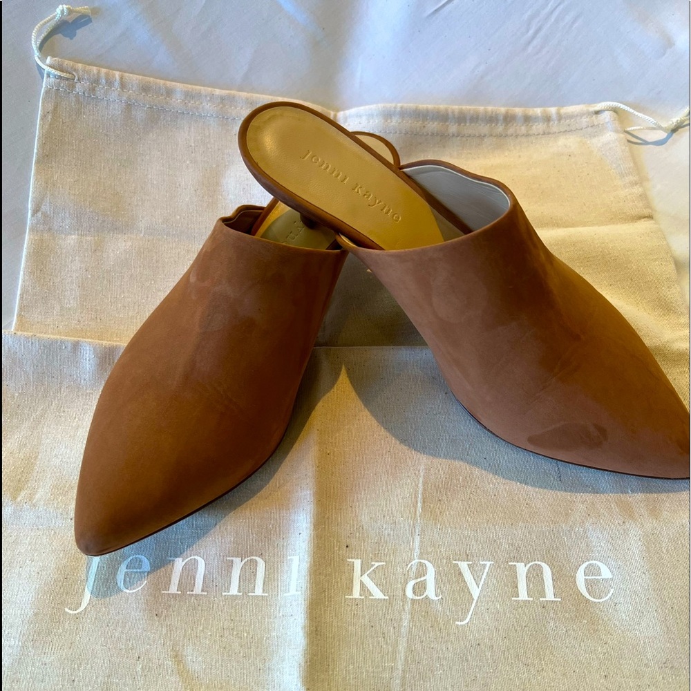 JENNI KAYNE Oiled Leather Kitten Heel Mule.